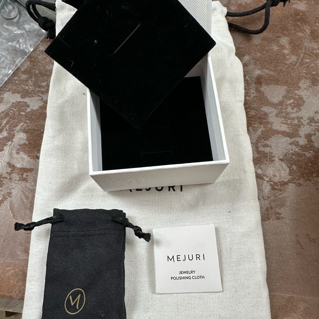 2 Mejuri Black Jewelry BagBoxPolishing Cloth